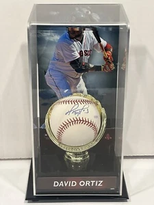 Fleer Legacy David Ortiz Signed Ltd Ed/99 Baseball & cert w/Tall Display Case - Picture 1 of 22
