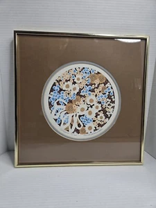 Vintage Serigraph Art Anita Gronendahl "Nosegay" Blue White Flowers Bucks Cnty - Picture 1 of 7