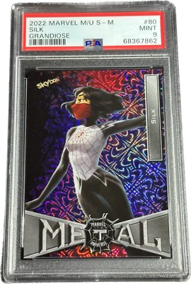 2022 Marvel Metal Universe Spider-Man Grandiose Silk #80 PSA 9 MINT Low Series - Image 1 of 2