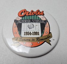 MLB Baltimore Orioles Vintage Memorial Stadium 1954-1991 Logo Pinback Button