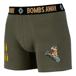 Retro US Army USAAF Bombs Away Pin-Up Body Style Boxer Shorts WWII D-Day S-2XL - Picture 1 of 17