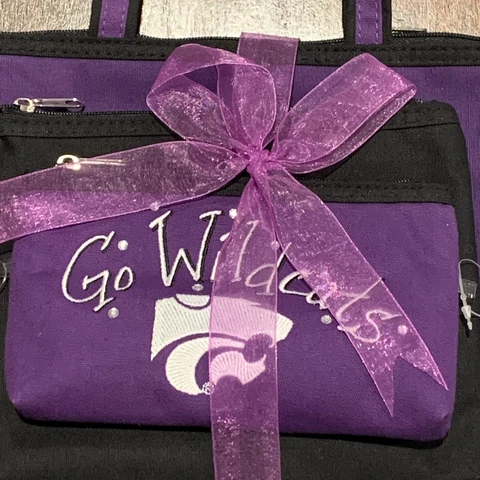 Game Day Outfitters Kansas State Wildcats 3 piece Cosmetic Case Set.  New Cover