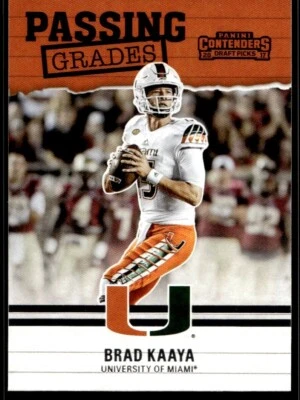 2017 Panini Contenders Draft Picks Passing Grades Brad Kaaya Rookie G17 Miami - Image 1 of 2