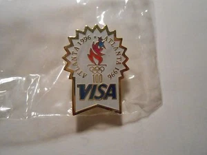 1996 US OLYMPICS TRADING PIN ATLANTA GEORGIA (VISA) - Picture 1 of 2