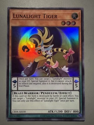 YUGIOH LUNALIGHT TIGER (PENDULUM) ASIA ENGLISH EDITION CR08-AE030 SUPER RARE - Image 1 of 3