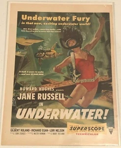 UNTERWASSER! Vintage Original Magazin Werbung - 1955 - JANE RUSSELL - Bild 1 von 1