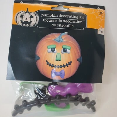 Kit de decoración de calabaza Frankenstein piezas de cara de monstruo fiesta de Halloween 7 piezas Foto 1 de 4