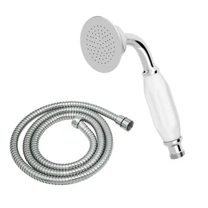 Traditional Victorian Shower Head Handset Bath Ceramic Handle - Picture 1 of 8
