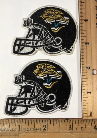 Vintage Lot Of 2 Jacksonville Jaguars Iron On Helmet Logo Patches NFL Football Cover