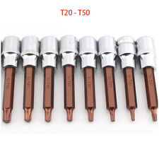 1/2" Drive Torx Bit Socket Tool T20-T55 120mm Long Star Security Tamperproof S2
