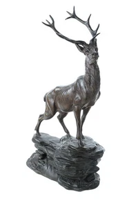 Regal Elk Beautiful 24"Cast Metal Sculpture After L. Carvin - Picture 1 of 12