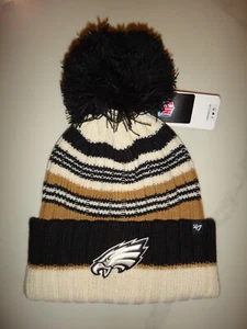Women's NFL Philadelphia Eagles ’47 Brand Pom Knit Cuff Beanie Hat NWT - Picture 1 of 3