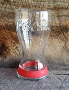 Euro 2012 Poland Ukraine UEFA Soccer Coca Cola 10oz Glass Embossed Rose Red Band - Picture 1 of 21
