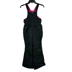 Faded Glory Black Kids Snow Bib Overalls M (7-8) Polyester Warm Winter Wear - Picture 1 of 8