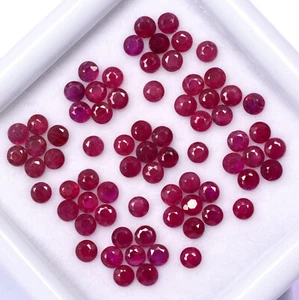1.75 mm Natural Ruby Round Diamond Cut Lot 50 Pcs 1.51 CTS Loose Gemstones - Picture 1 of 4