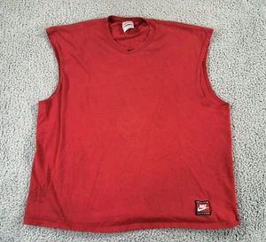 Vintage Nike Shirt Herren XL Rot 90s Center Schwarz Swoosh Ärmellos Workout Logo - Bild 1 von 13