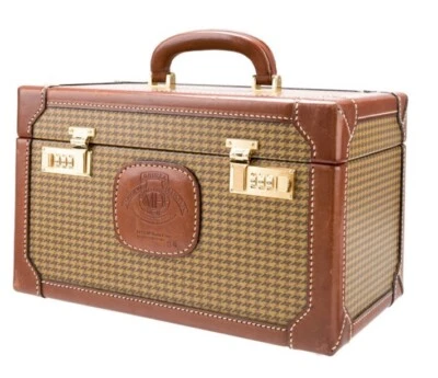 RARE Ghurka Marley Hodgson Derby Plaid Houndstooth No. 520 Train Case, MINT - Image 1 of 4