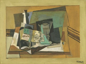 Bottle of Port & Glass (1919) Signed Picasso -17" x 22" Fine Art Print - 00788 - Picture 1 of 1