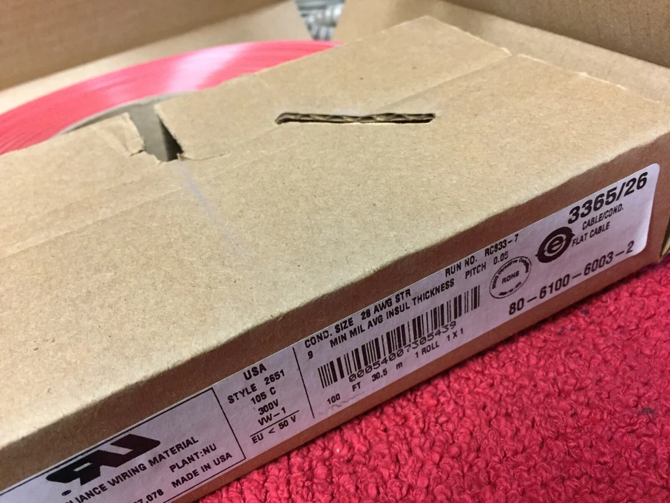 3365/26 3M RIBBON CABLE 100FT CBL RIBN 26COND 0.05 GRAY  - Image 1 of 1