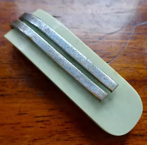 antique art deco mint green lucite chrome machine age dress clip brooch -P181 - Picture 1 of 3