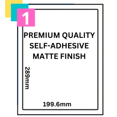 9CUBE A4 ADDRESS LABEL SELF-ADHESIVE WHITE SHEET STICKER PAPER STICKY 1 PER SHEET
