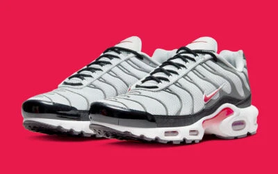 Nike Air Max Plus TN Tuned Retro Photon Dust Grey Varsity Red DM0032-002 Mens - Image 1 of 4