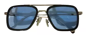 Sunglasses Wide Square Black Silver Frame Resin UV Protection Eyeglasses Travel - Picture 1 of 8