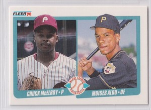 Moises Alou Chuck McElroy 1990 Fleer Rookie #650 Pirates Phillies RC (727)