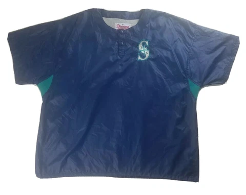 VTG 90s STARTER Seattle Mariners Batting Practice Pullover S/S Griffey Mens XXL Cover