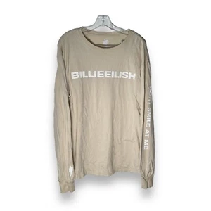 Billie Eilish Beige Long Sleeve Music Tshirt Size Large - "Ike - Picture 1 of 22