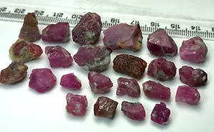 Beautiful Natural Color Ruby Terminated Shape Crystals Lot @Afghan 196 Carats - Picture 1 of 6