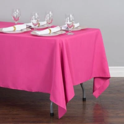 1 or 10 pcs 70 x 120 in. Rectangular Poly Tablecloth 33 colors Wedding Party - Image 1 of 4
