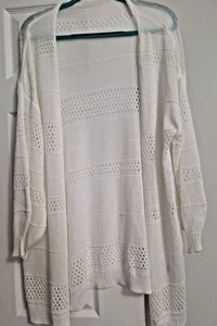 Leichter weißer Stricküberwurf vorne offen Damen Übergröße 2XL - Bild 1 von 2