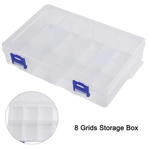 Adjustable 8-Grids Compartment Plastic Storage Box/Screw Holder Case Organizer - Picture 1 of 24