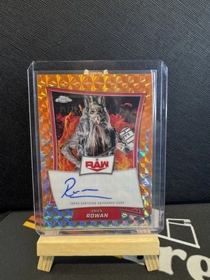 2025 Topps WWE Chrome ERICK ROWAN Orange Geometric Refractor On Card Auto 5/25 - Image 1 of 3