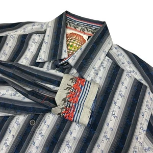 Robert Graham Mens Medium Classic Fit Flip Cuff Floral Silk Cotton Button Shirt - Picture 1 of 10