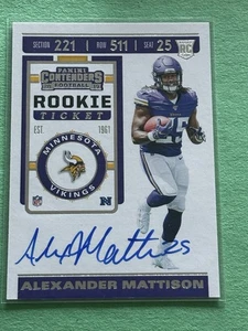 2019 CONTENDERS FOOTBALL ALEXANDER MATTISON ROOKIE TICKET AUTO #134 VIKINGS RC - Picture 1 of 2