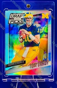 Tom Brady HOLO DRAFT PICK REFRACTOR CARD SP PANINI WOLVERINES PATRIOTS MVP MINT - Picture 1 of 4