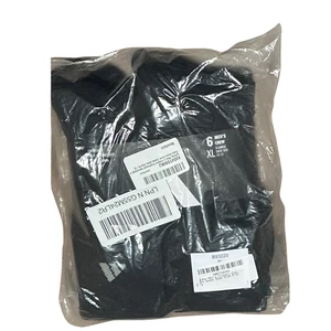6er-Pack Adidas Crew-Socken für Herren schwarz XL Schuhgröße 12-15 gepolstert NEU - Bild 1 von 2