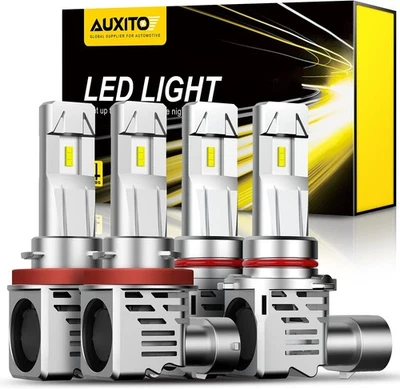 AUXITO 9005 LED H11 Bulbs Beam Headlight Combo High Replacement Low 6500K B - Image 1 of 4