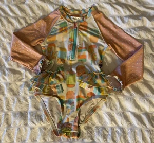 Matilda Jane Dream Dancing Popsicle Langarm Rüschen Badeanzug Größe 18/24 Monate - Bild 1 von 6