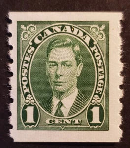 Stamps Canada Mint: #238 1c green Geo. Vl single coil stamp VF MLH - Picture 1 of 1