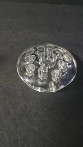 Vintage Clear Glass Flower Frog 3.5" Round Floral Arrangement Bouquet Holder Ins - Picture 1 of 7