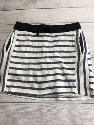Jones New York Skort Womens Medium Navy White Striped Drawstring Pockets Pull-On - Image 1 of 4
