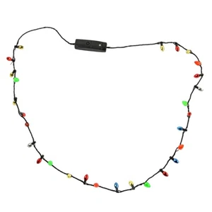 Christmas Light Up Flashing Necklace Xmas Party Light Up Light Bulbs Necklace - Bild 1 von 12