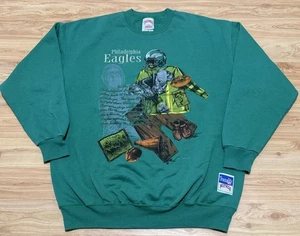 VINTAGE 1993 NUTMEG MILLS CCM PHILADELPHIA EAGLES COTTON BLEND SWEATSHIRT SZ L - Picture 1 of 9