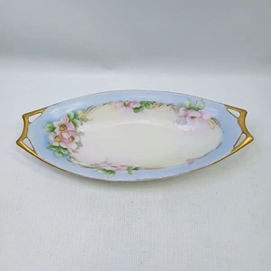 Vtg Hutschenreuther Selb Bavaria 1930s “Floral” Handpainted Veggie Dish 9”L - Picture 1 of 8