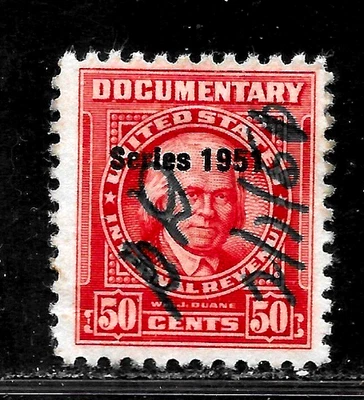 HICK GIRL-OLD USED U.S. DOCUMENTARY STAMPS  50 CENTS  SERIES 1951      X6228 - Image 1 of 2