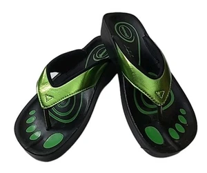 Sandalias chanclas para mujer Aerosoft metálicas verdes esmeralda talla 7,5 EE. UU. 38 UE - Imagen 1 de 10