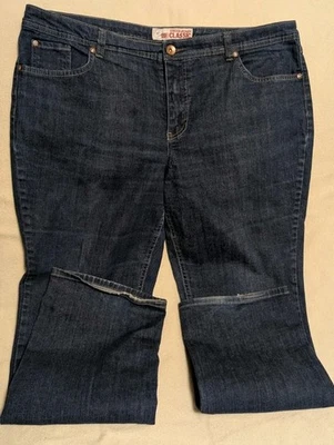 Faded Glory Jeans Womens Size 16 Stretch Straight Leg Dark Denim Mid Rise 067 - Image 1 of 4